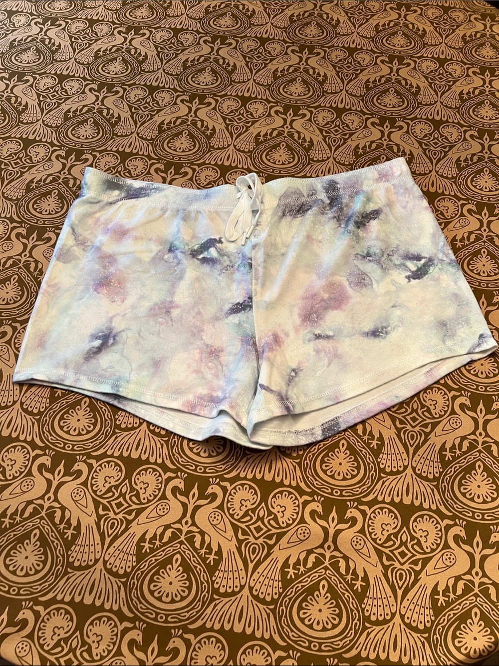 PJ Salvage Pastel Tie-Dye Lounge/Sleep Shorts - Blue, Purple & Pink
